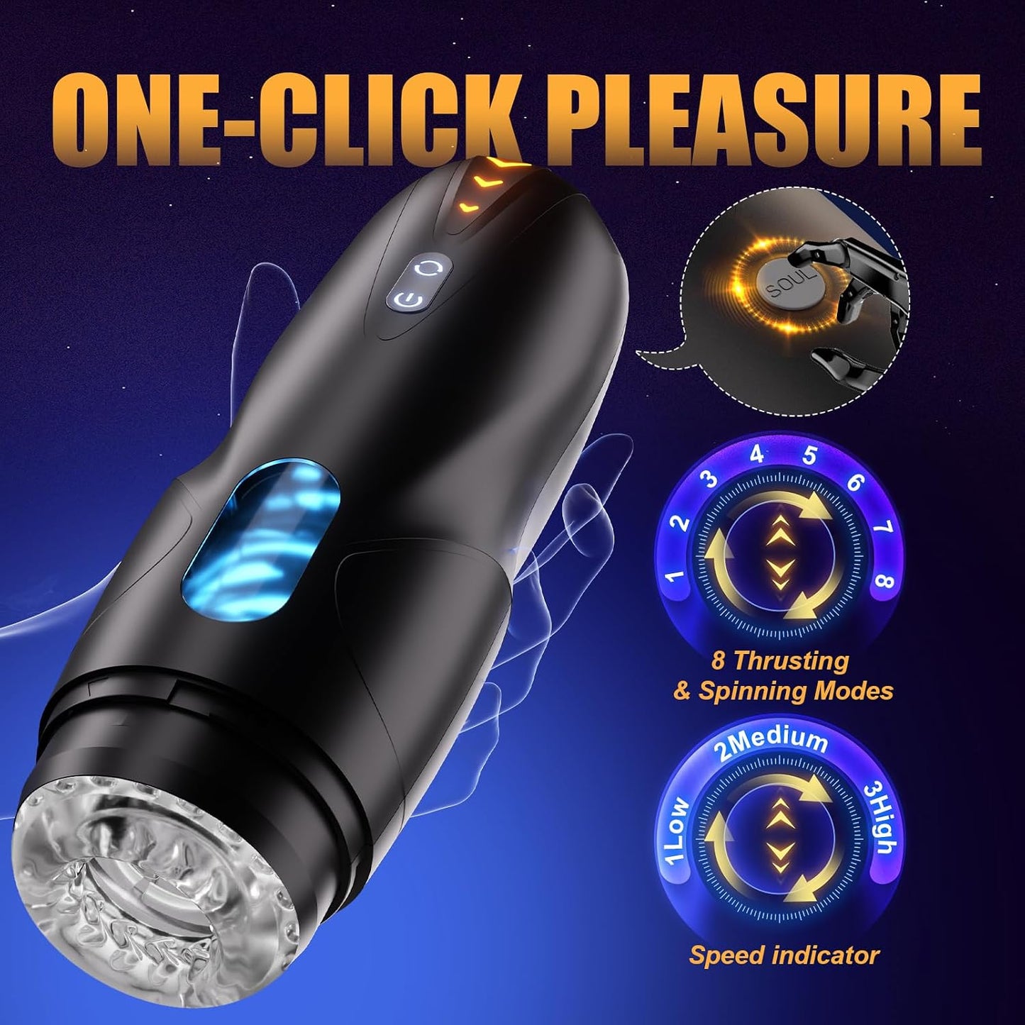 Thrusting & Rotating Automatic Male Masturbator