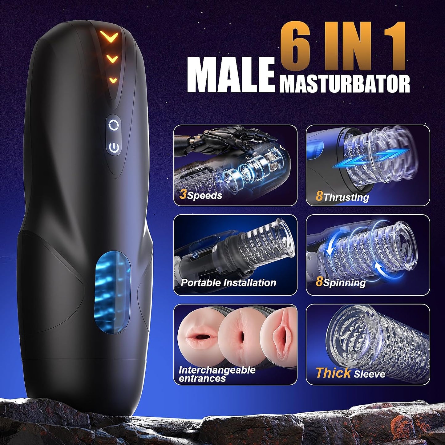Thrusting & Rotating Automatic Male Masturbator